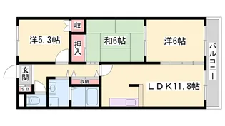 グリーンハイツ大塩Ⅱ【2階】の間取り