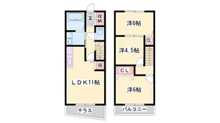 ベルヴィルカノウ【2号室】の間取り