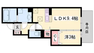 クラージュKS【1階】の間取り