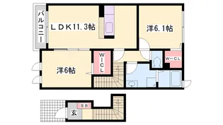 サニーレジデンス御着B【2階】の間取り