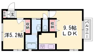グレース古川 A棟【A105号室】の間取り