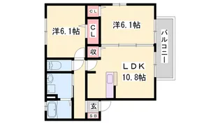 コンフォート上原田 A棟【102号室】の間取り