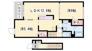 オイコスオニロ田井【2階】の間取り
