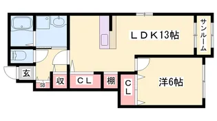 ソレイユA【1階】の間取り