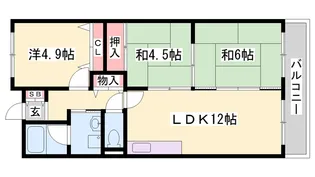 テルツォ南新在家【605号室】の間取り