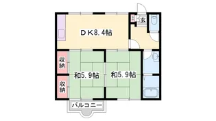 コートヴィレッジII【0202号室】の間取り