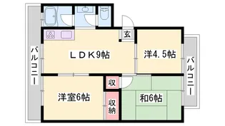 ハイツ神楽田【201号室】の間取り