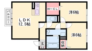 プリンシプル Ⅱ棟【1階】の間取り