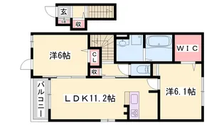 オイコス オニロ 相生D【2階】の間取り