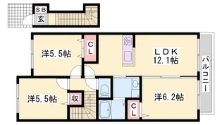 ブールドーグ フランセ【2階】の間取り