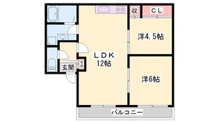 2LDKの間取り画像