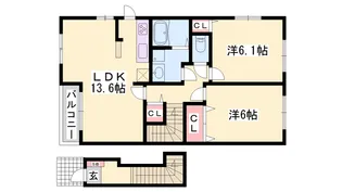 カトレーヴⅤ【2階】の間取り