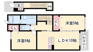 ヒルサイド緑ヶ丘A【2階】の間取り
