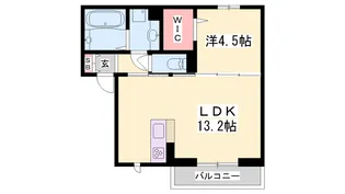 カザ オリーブ WEST【1階】の間取り
