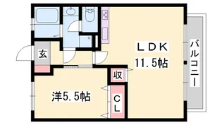 シャトー三木【1階】の間取り