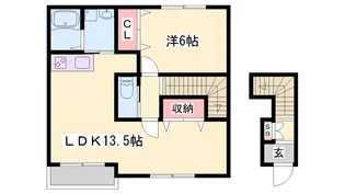 シエナフローラⅡ番館【201号室】の間取り