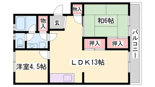 ハイツ北条口【101号室】の間取り