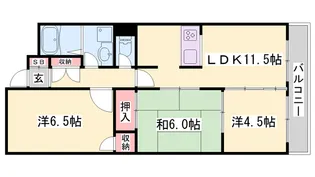 朝日プラザ姫路東【3階】の間取り