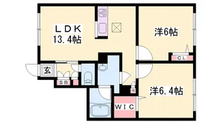 ラ グリシーヌ姫路南【1階】の間取り