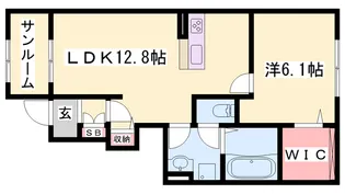 ポルト ボヌール【102号室】の間取り