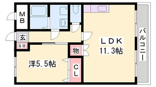 グラッチェⅠ番館【2階】の間取り