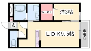 オーシャンパレスB【1階】の間取り