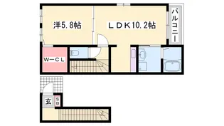 セシール カツハラA【2階】の間取り