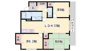 ラシャンス広畑【7階】の間取り