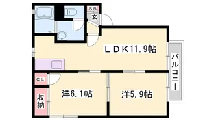 シャーメゾン東延末【0201号室】の間取り