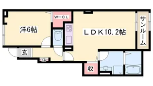 エスポアール姫路東【1階】の間取り