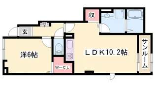 エスポアール姫路東【1階】の間取り