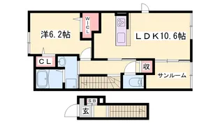 エスポアール姫路東【2階】の間取り