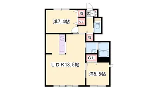 シャーメゾン神河【1階】の間取り