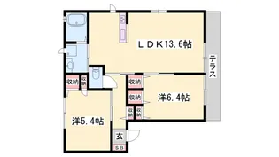 パラシオ・デル・ソル【0102号室】の間取り