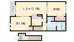 シェーネスリヒト【2階】の間取り