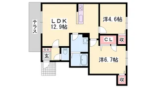 ヴィラ・グレイスフル【C102号室】の間取り