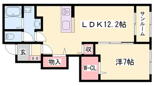 シエロガーデン下余部A【1階】の間取り