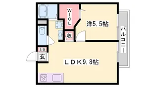 シティ御立【202号室】の間取り