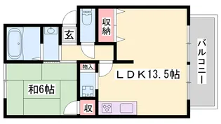 パークハイツA棟【1階】の間取り