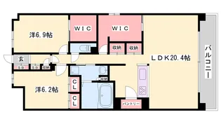 キャッスルコート神田町【9階】の間取り