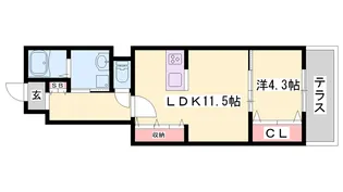カナロア長田【1階】の間取り