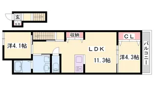 カナロア長田【2階】の間取り