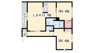 セントラヴィーヌ山手Ⅲ【1階】の間取り