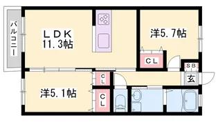 ローザンコート【2階】の間取り
