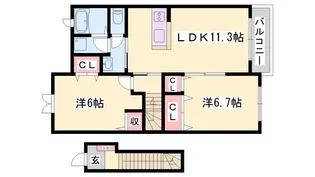 D・グロリアⅠ【202号室】の間取り