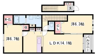 ブライト・ハウスⅡ【2階】の間取り