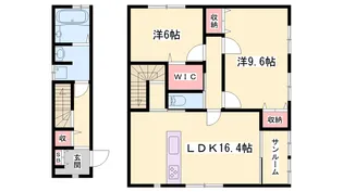 梅ヶ枝町ハイツ 1・2階の一部【1号室】の間取り