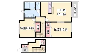 アンソレイエI・K【2階】の間取り