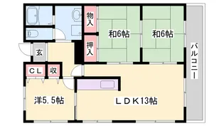 高楽ハイツ【5階】の間取り
