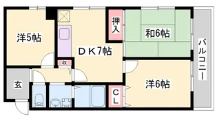 ロイヤルコーポ広畑【6階】の間取り